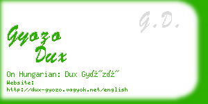 gyozo dux business card